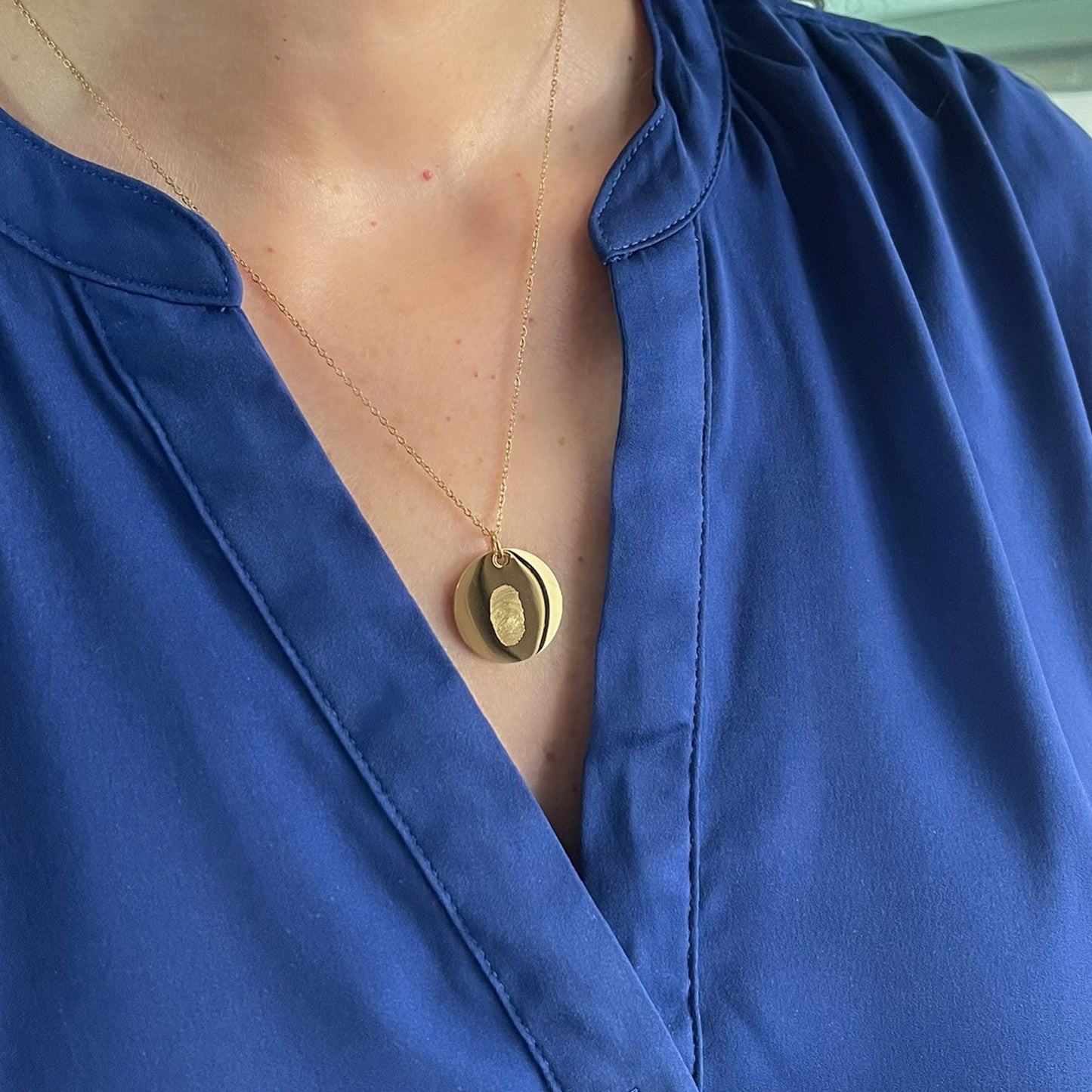 Collar con Huella Dactilar + Inicial y Fecha