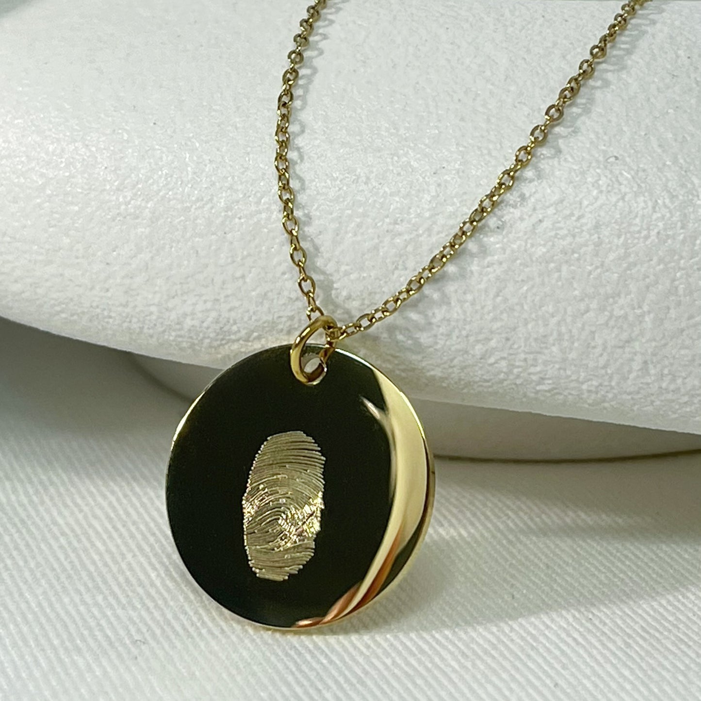 Collar con Huella Dactilar + Inicial y Fecha