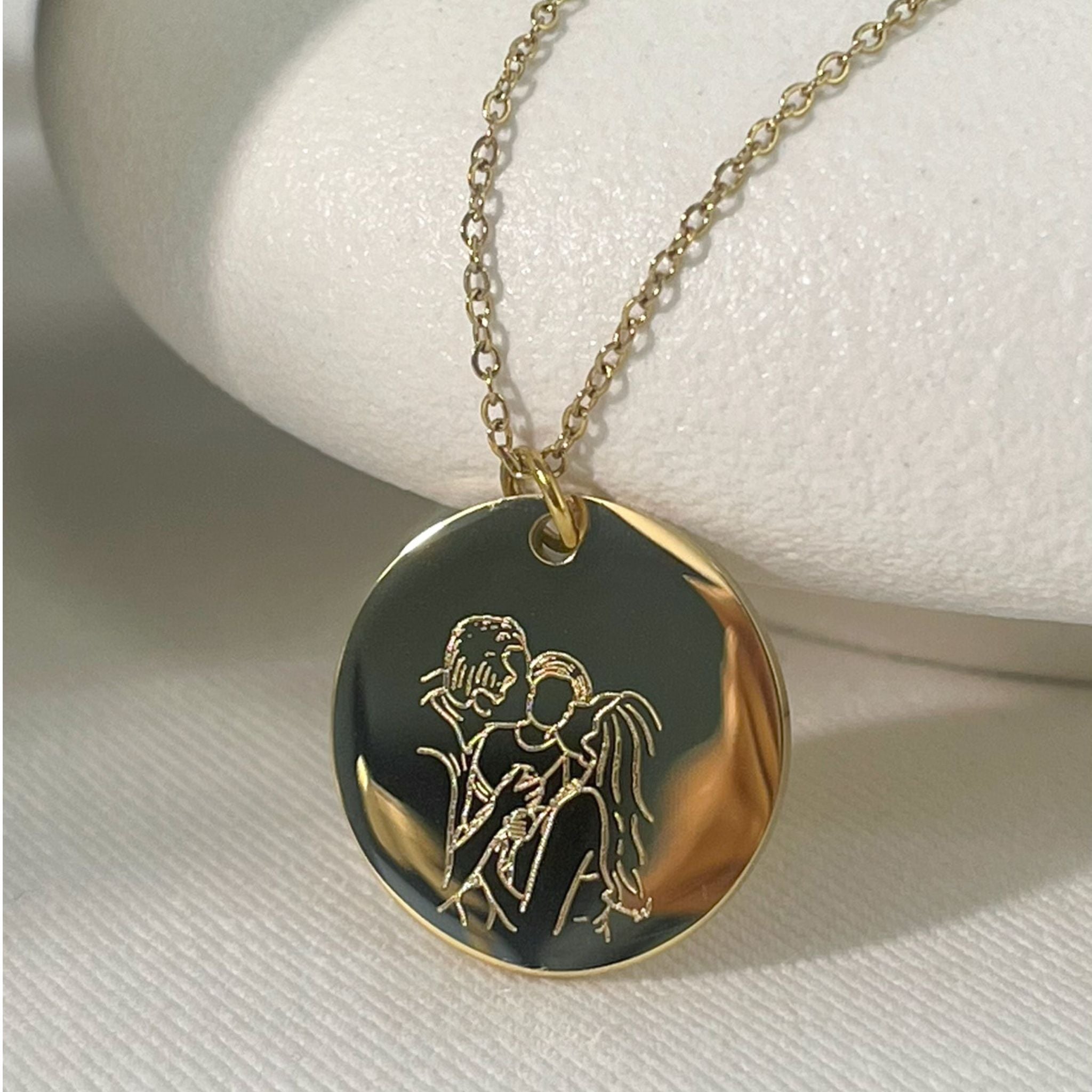 Collar personalizado con foto y texto detrás (acero)