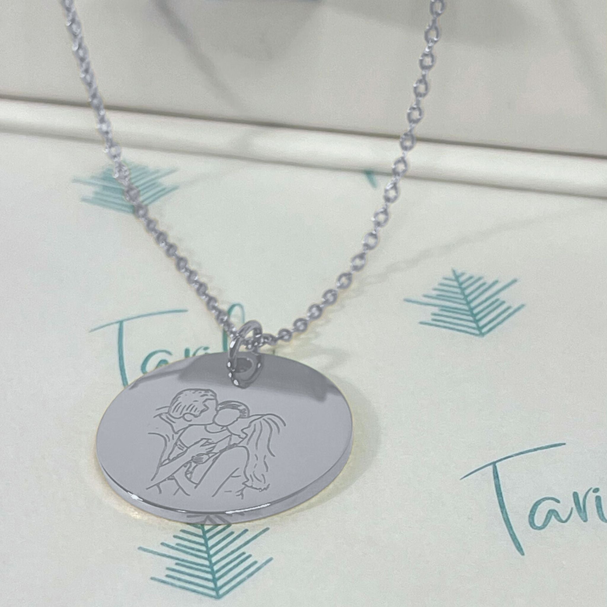 Collar personalizado con foto y texto detrás (acero)