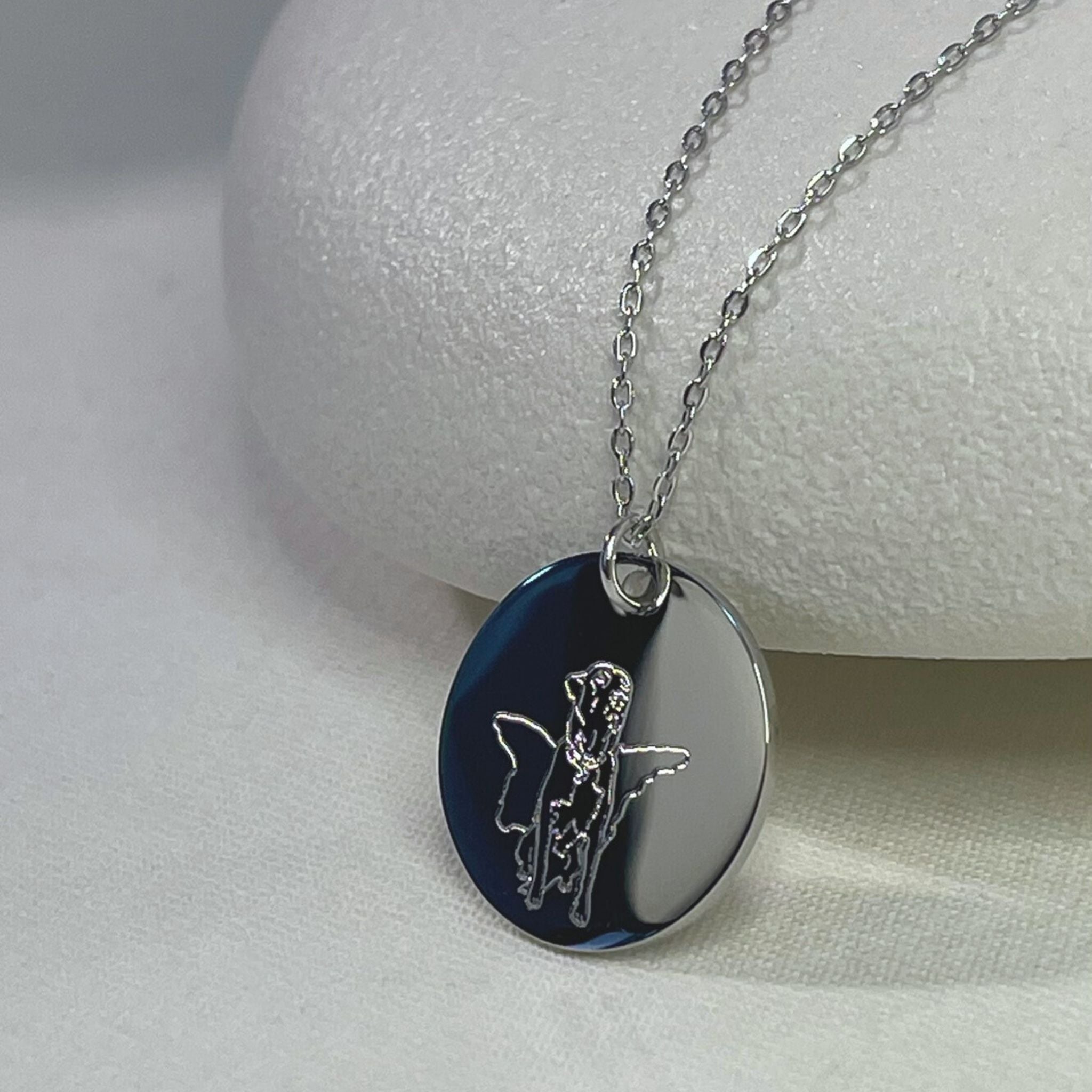 Collar personalizado con foto de mascota y nombre o fecha detrás (acero)