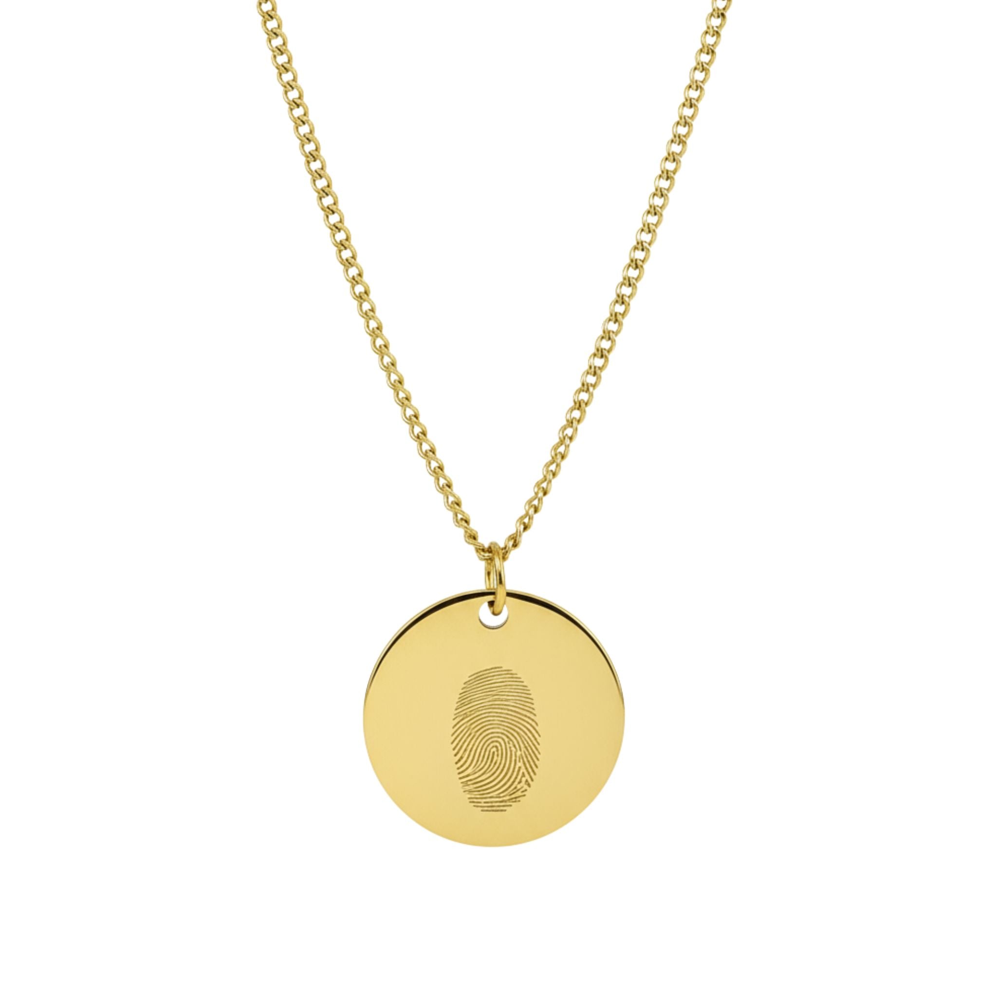 Collar personalizado huella dactilar y nombre detrás (acero)