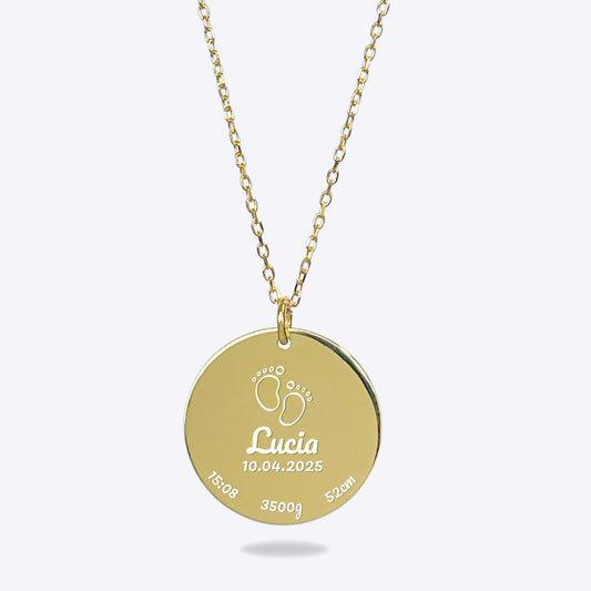 Collar Lía Plata .925 | Recuerdo Nacimiento Bebé