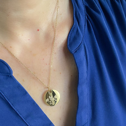Collar con Flores de Nacimiento + Fechas