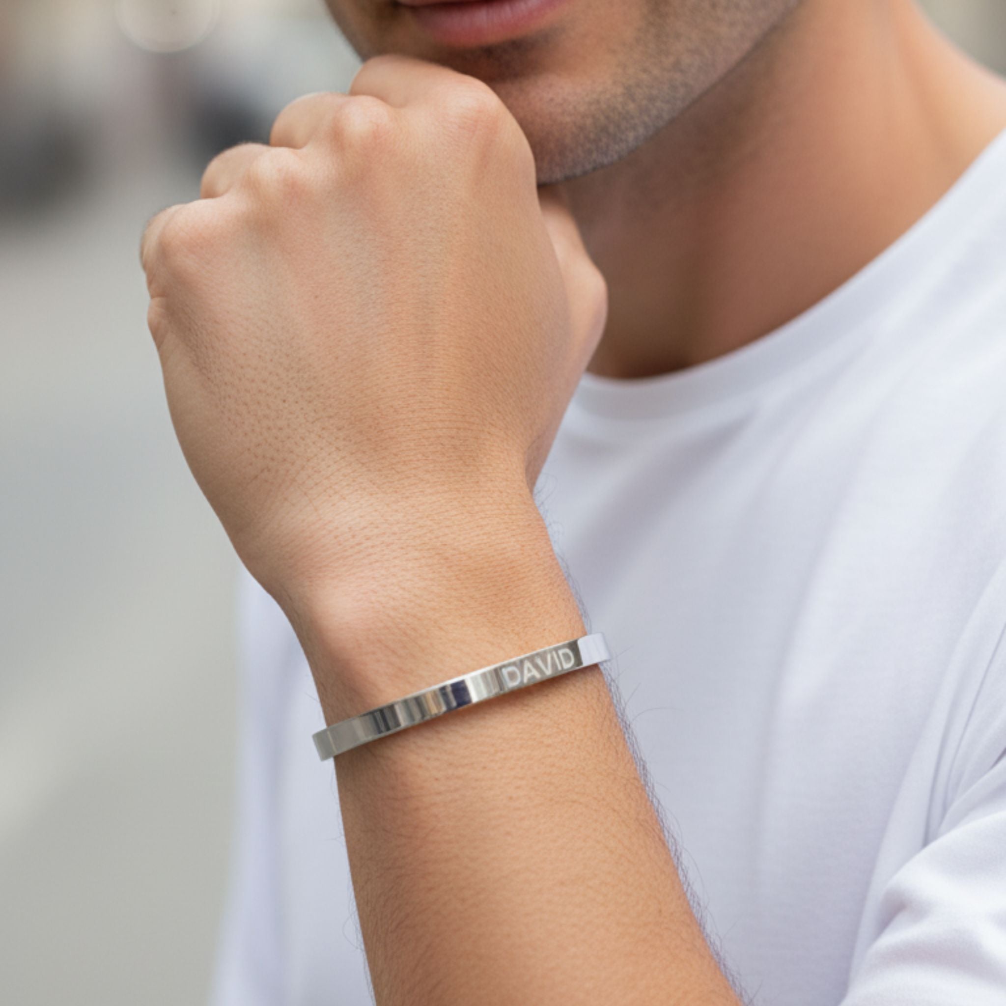 Duo de Brazaletes Personalizados para Pareja (Acero Inoxidable)