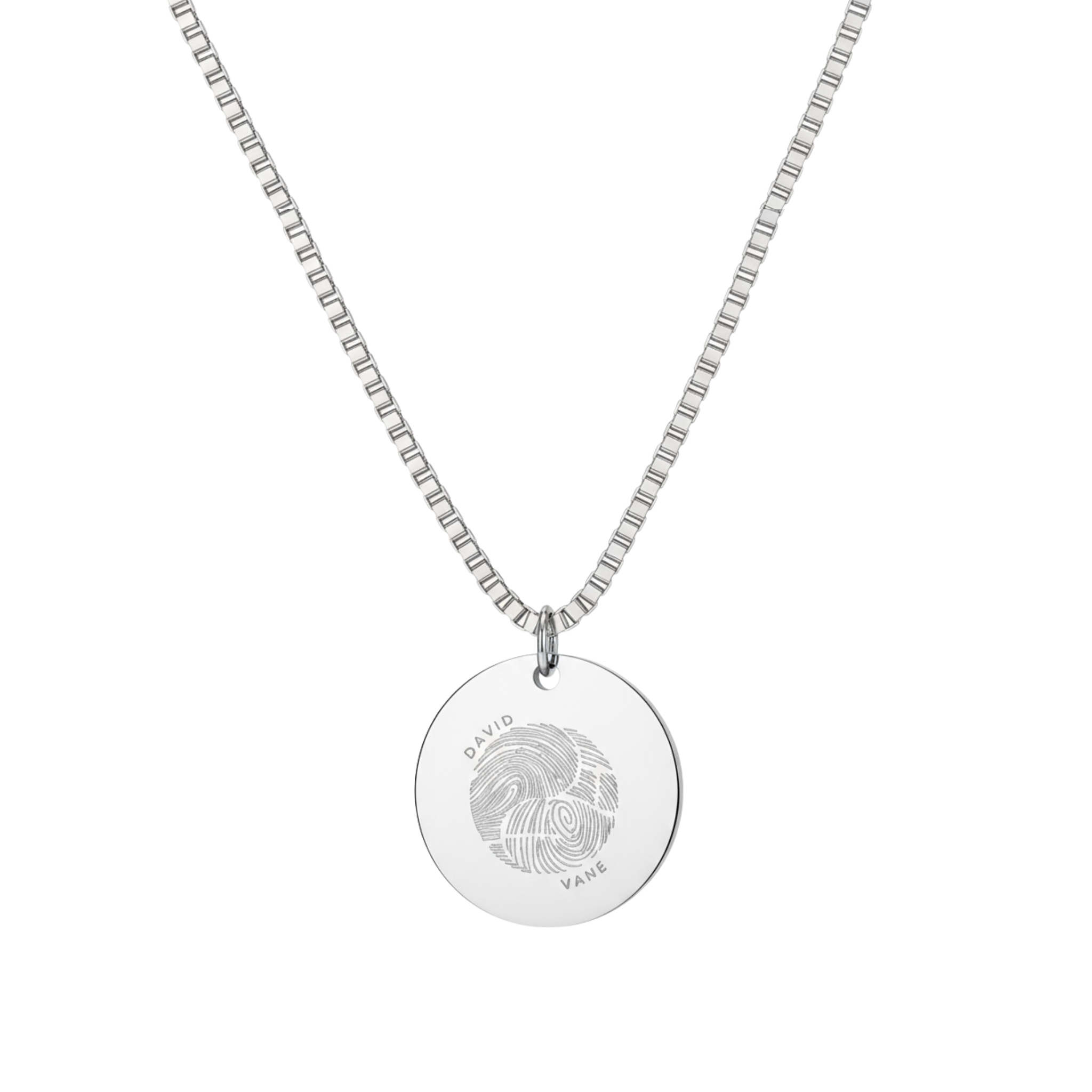 Collar personalizado Yin Yang con huellas y nombres (Hombre)