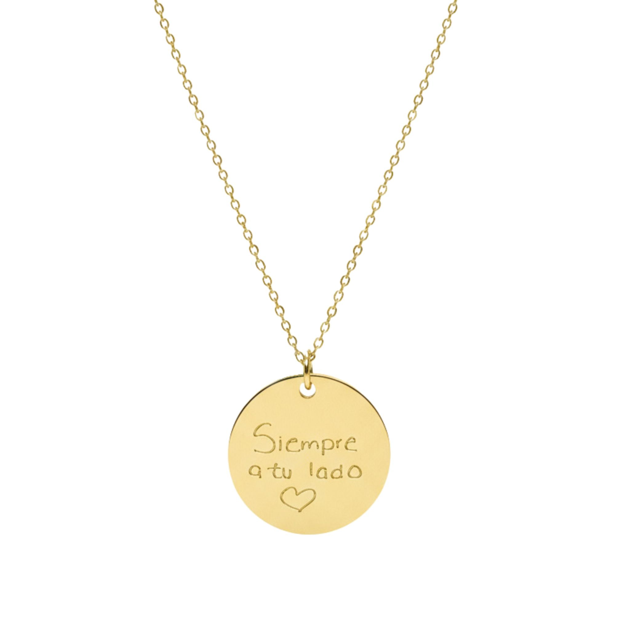 Collar personalizado con escrito a mano y texto o fecha detrás (acero)