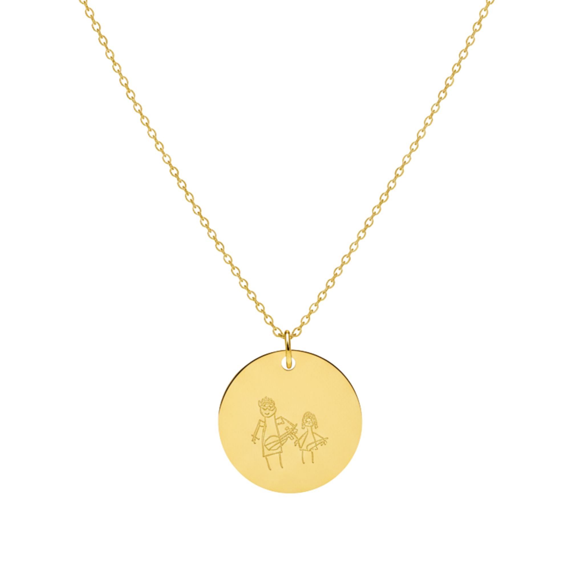 Collar personalizado con dibujo y texto detrás (acero)