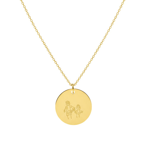 Collar personalizado con dibujo y texto detrás (acero)