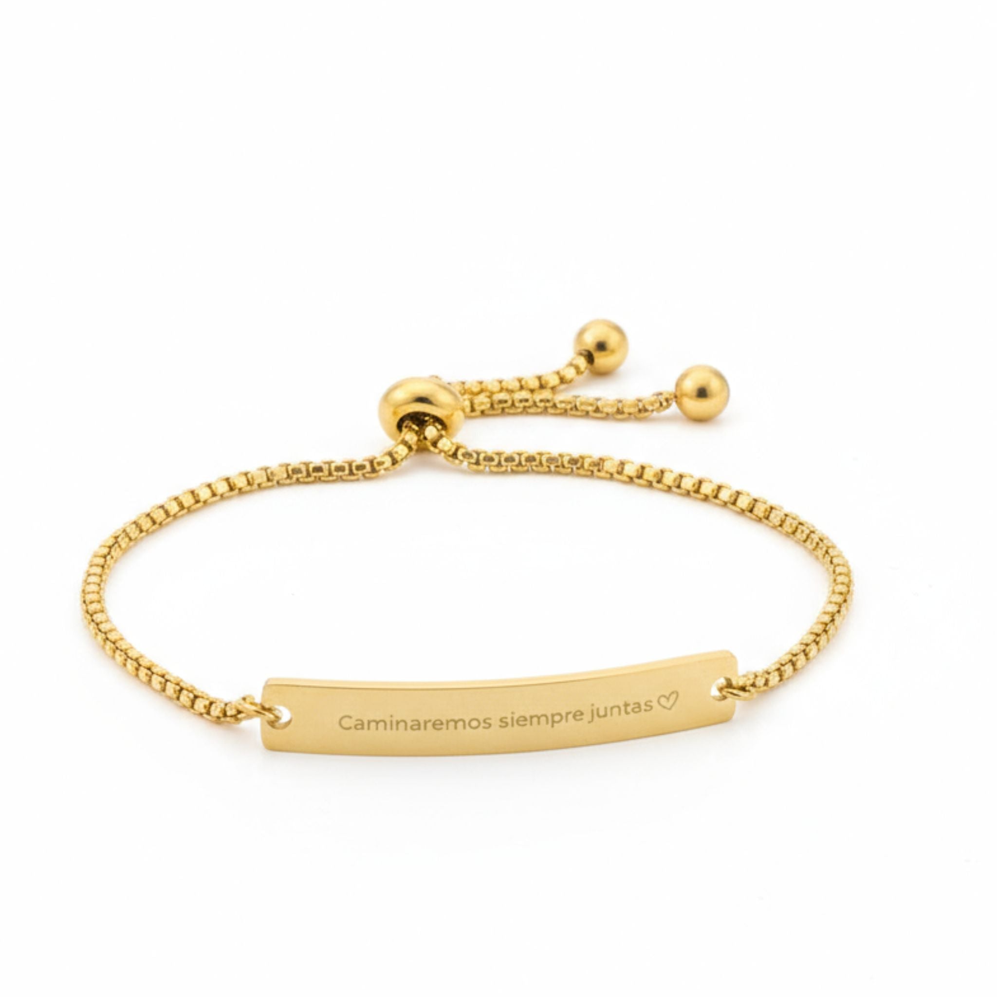 Pulsera personalizada tipo esclava con frase grabada (acero)