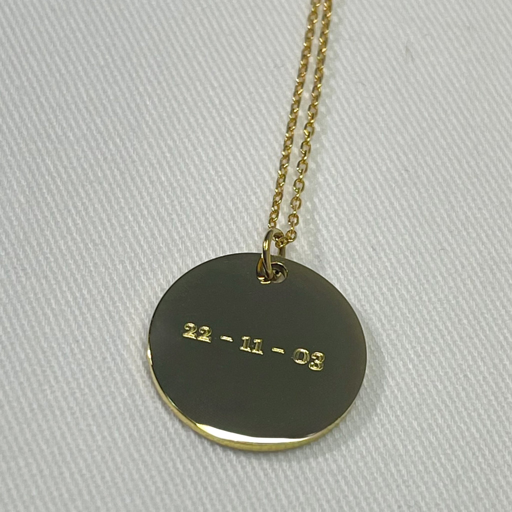 Collar personalizado huella dactilar y nombre detrás (acero)